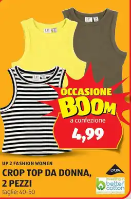 ALDI Up 2 fashion women crop top da donna, 2 pezzi offerta