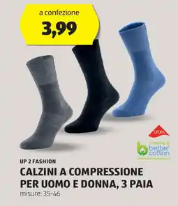 ALDI Up 2 fashion calzini a compressione per uomo e donna, 3 paia offerta