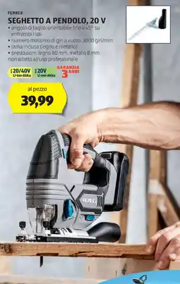 ALDI Ferrex seghetto a pendolo, 20 v offerta