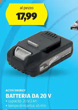 ALDI Activ energy batteria da 20 v offerta