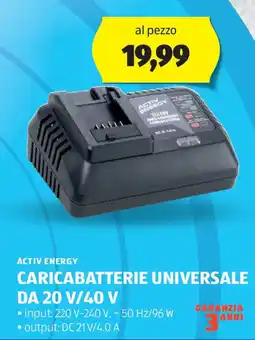 ALDI Activ energy caricabatterie universale da 20 v/40 v offerta