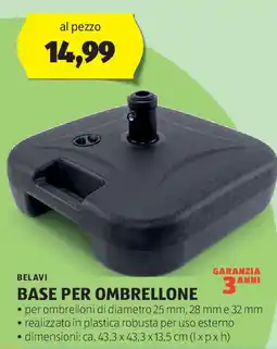 ALDI Belavi base per ombrellone offerta
