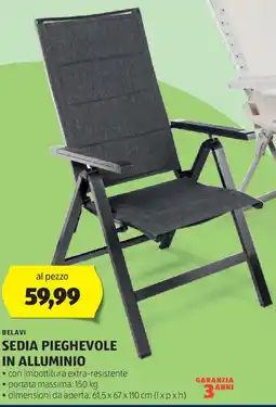 ALDI Belavi sedia pieghevole in alluminio offerta