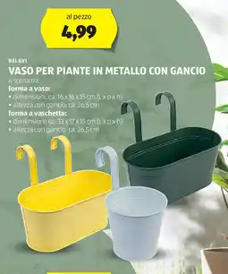 ALDI Belavi vaso per piante in metallo con gancio offerta