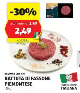 ALDI Regione che vai battuta di fassone piemontese offerta
