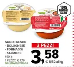 Todis Sugo fresco - bolognese -formaggi - salmone offerta