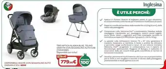 Bimbo Store Trio aptica alaska blue, telaio grafite con seggiolino auto cab offerta