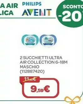 2 succhietti ultra air collection 6-18m maschio