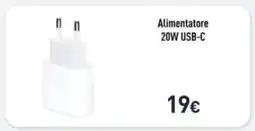 Unieuro Alimentatore 20W USB-C offerta