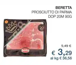 Coop BERETTA PROSCIUTTO DI PARMA DOP 20M 90G offerta