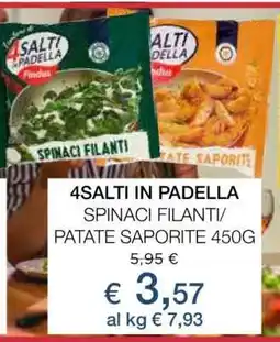 Coop 4SALTI IN PADELLA SPINACI FILANTI/PATATE SAPORITE 450G offerta