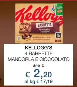 Coop KELLOGG’S 4 BARRETTE MANDORLA E CIOCCOLATO offerta