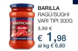 Coop BARILLA RAGÙ/SUGHI VARI TIPI 300G offerta
