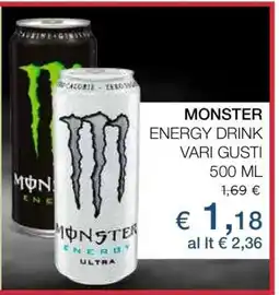 Coop MONSTER ENERGY DRINK VARI GUSTI 500 ML offerta