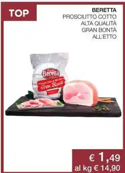 Coop BERETTA prosciutto cotto offerta