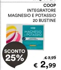 Coop COOP INTEGRATORE MAGNESIO E POTASSIO 20 BUSTINE offerta