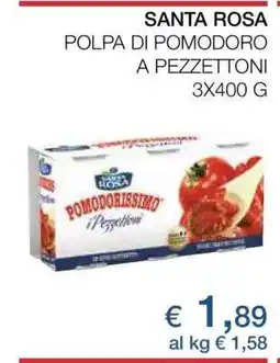 Coop SANTA ROSA POLPA DI POMODORO A PEZZETTONI 3X400 G offerta