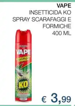 Coop VAPE INSETTICIDA KO SPRAY SCARAFAGGI E FORMICHE 400 ML offerta