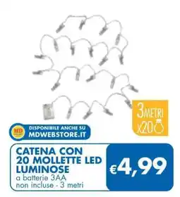MD Discount CATENA CON 20 MOLLETTE LED LUMINOSE offerta