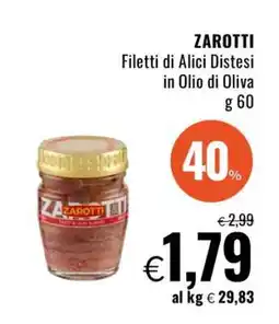Famila ZAROTTI Filetti di Alici Distesi in Olio di Oliva offerta