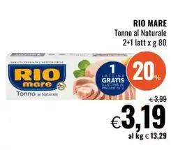 Famila Rio Mare Tonno al naturale offerta