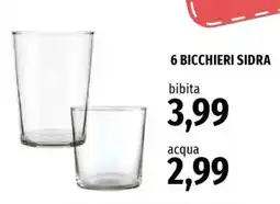 Famila 6 BICCHIERI SIDRA bibita offerta