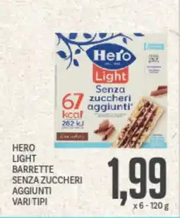 Supermercati Piccolo Hero light barrette senza zuccheri aggiunti vari tipi offerta