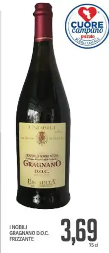 Supermercati Piccolo I nobili gragnano d.o.c. frizzante offerta