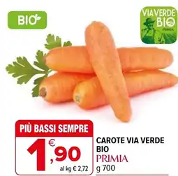 Iperal Carote via verde bio PRIMIA offerta