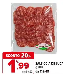 Iperal Salsiccia DE LUCA offerta