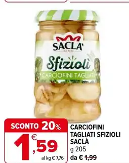 Iperal Carciofini tagliati sfizioli SACLÀ offerta