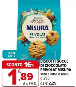 Iperal Biscotti gocce di cioccolato privolat MISURA offerta