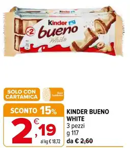 Iperal Kinder bueno WHITE offerta