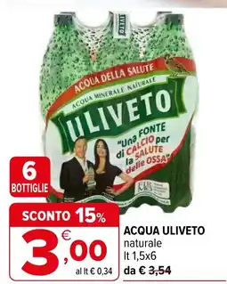 Iperal Acqua uliveto naturale offerta