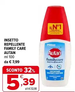 Iperal Insetto repellente family care AUTAN offerta