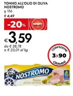 Bennet Tonno all'olio di oliva NOSTROMO offerta