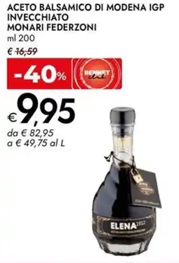 Bennet Aceto balsamico di modena igp invecchiato MONARI FEDERZONI offerta
