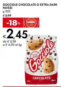 Bennet Gocciole chocolate o extra dark PAVESI offerta