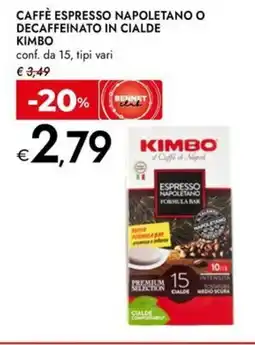 Bennet Caffè espresso napoletano o decaffeinato in cialde KIMBO offerta