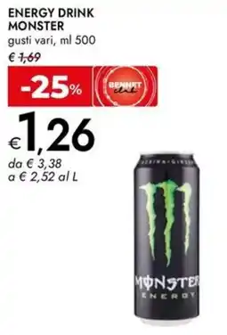 Bennet Energy drink MONSTER offerta