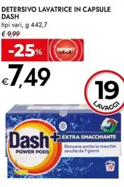 Bennet Detersivo lavatrice in capsule DASH offerta