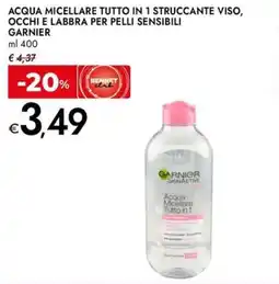 Bennet Acqua micellare tutto in 1 struccante viso, occhi e labbra per pelli sensibili GARNIER offerta