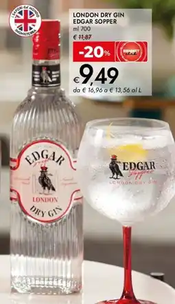 Bennet London dry gin EDGAR SOPPER offerta