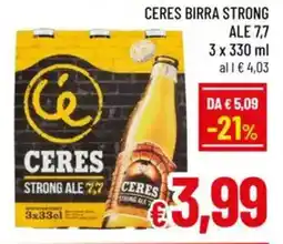 A&O Ceres birra strong ale 7,7 offerta