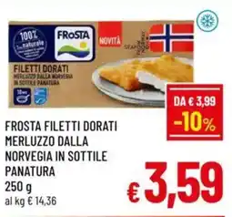 A&O Frosta filetti dorati merluzzo dalla norvegia in sottile panatura offerta