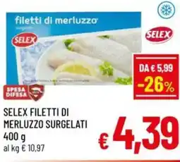 A&O Selex filetti di merluzzo surgelati offerta