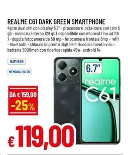 Famila REALME C61 DARK GREEN SMARTPHONE offerta