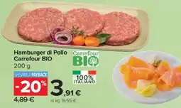 Carrefour Hamburger di Pollo Carrefour BIO offerta
