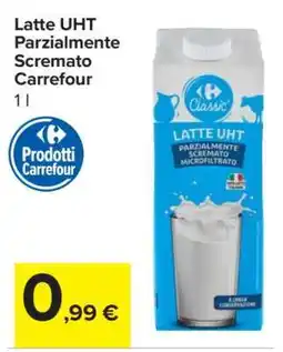 Carrefour Latte UHT Parzialmente Scremato Carrefour offerta