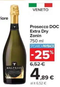 Carrefour Prosecco DOC Extra Dry Zonin offerta